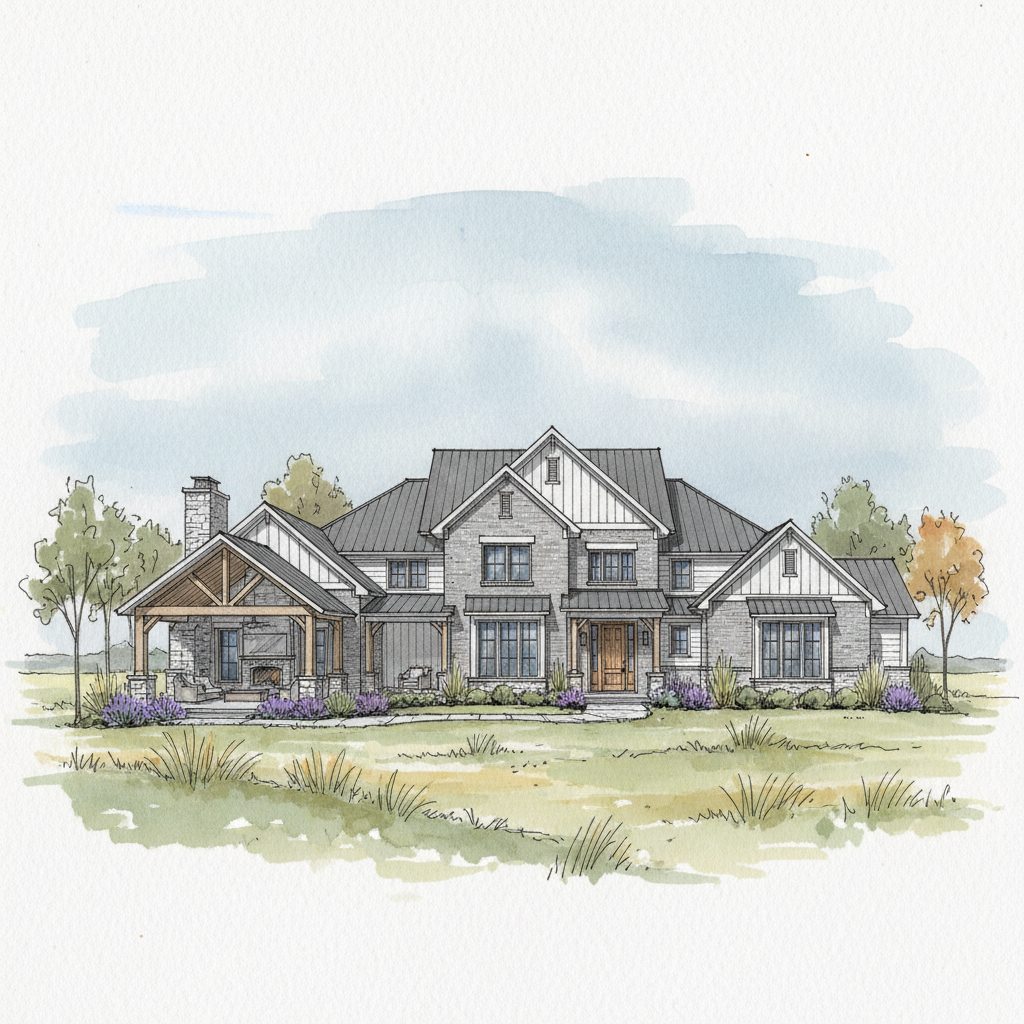 Classic Modern Farmhouse on Prairie