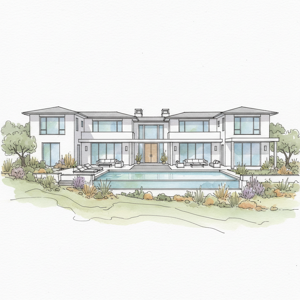 White Hillside Contemporary Retreat