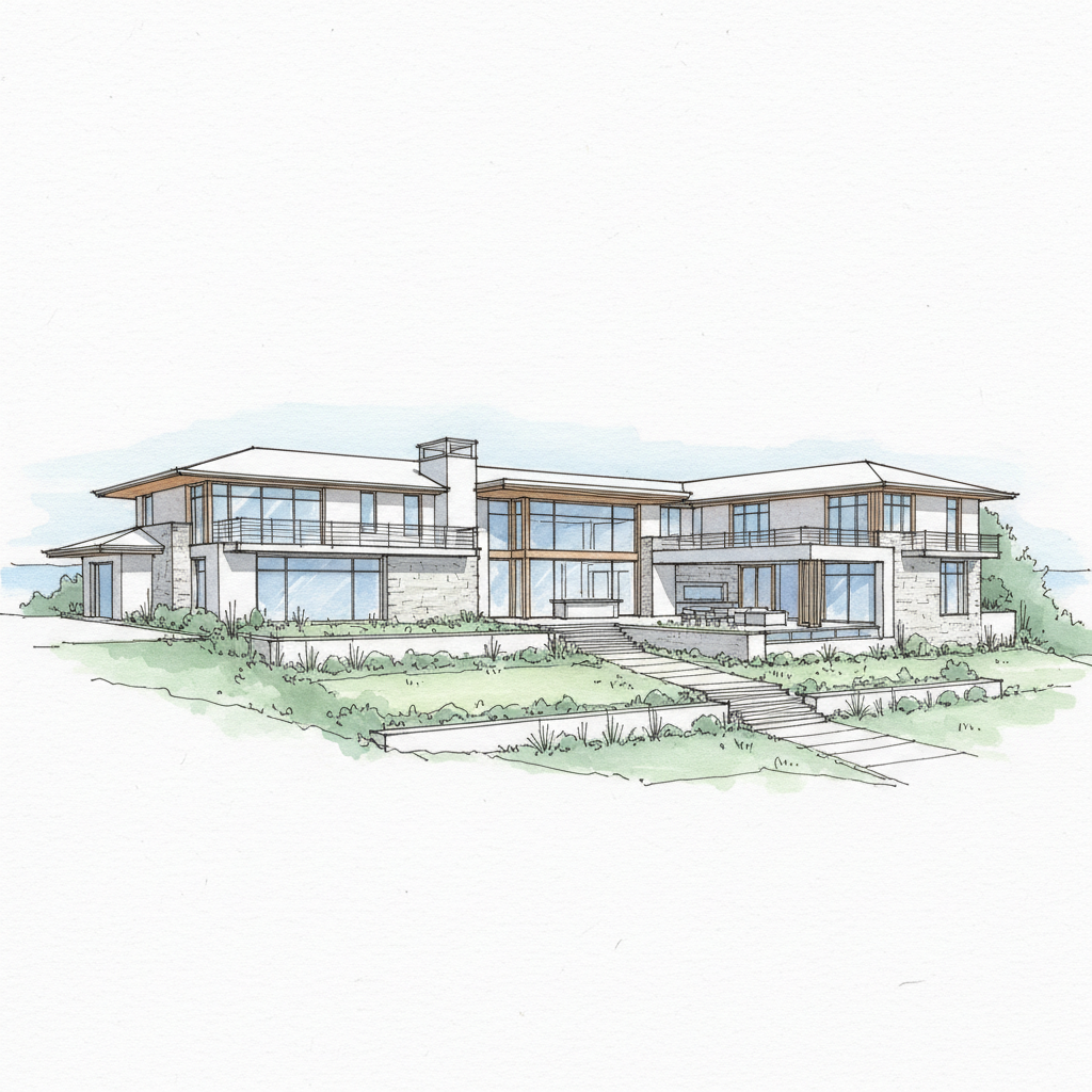 White Hillside Contemporary Estate