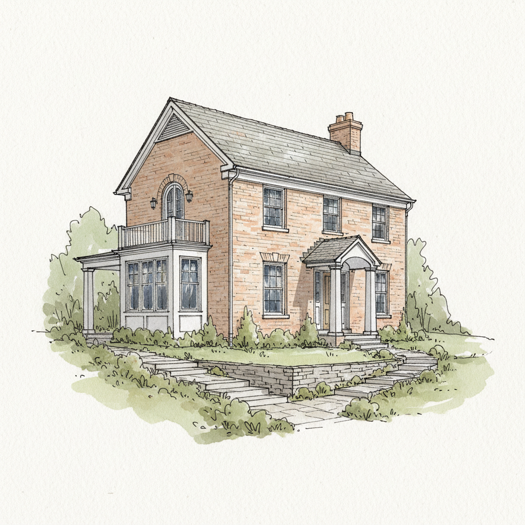 Warm Brick Colonial Retreat