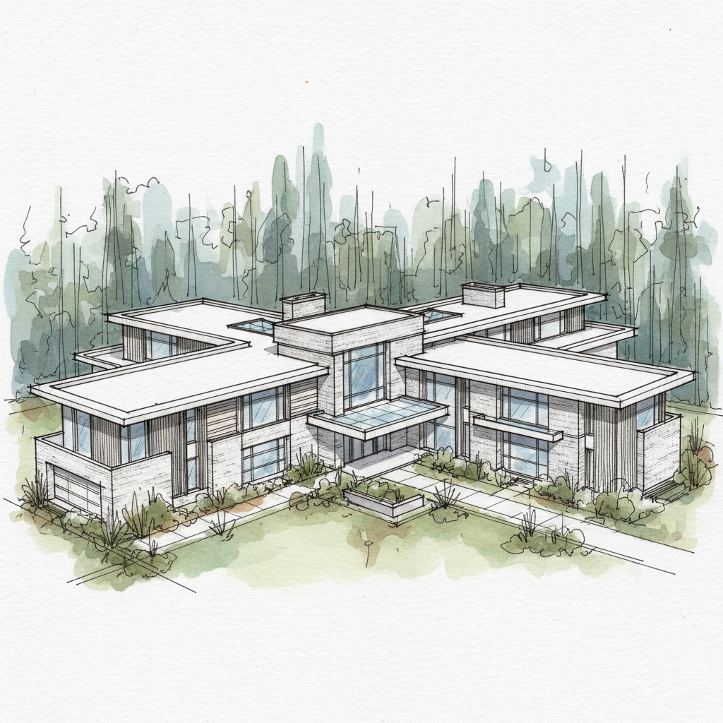 Contemporary Brick Estate Retreat