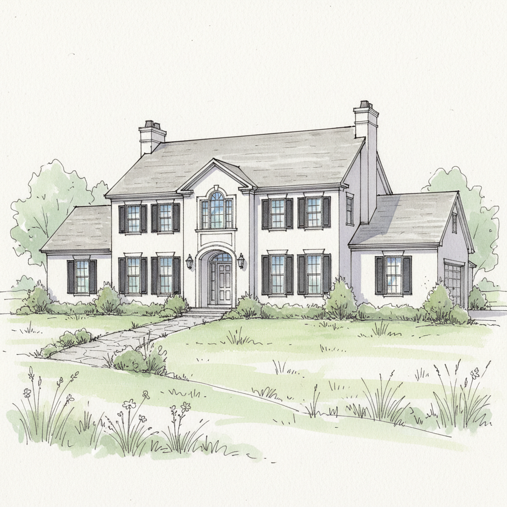 White Colonial Prairie Retreat