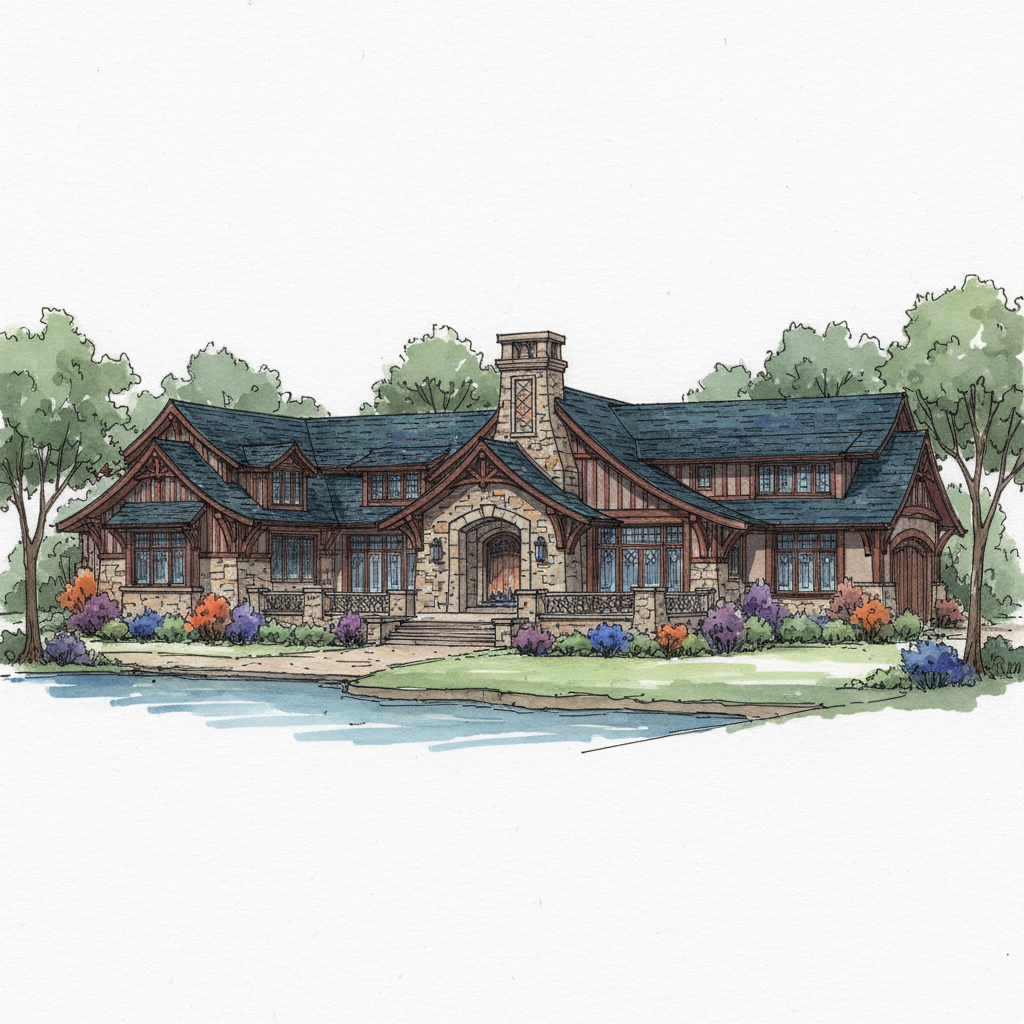 Jewel-Toned Stone Craftsman Estate