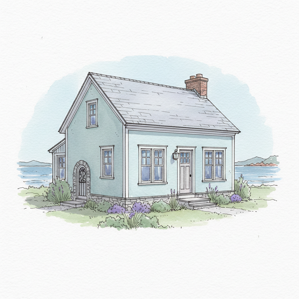 Coastal Colonial Retreat in Blues