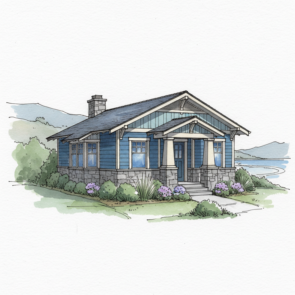 Coastal Craftsman Hillside Retreat