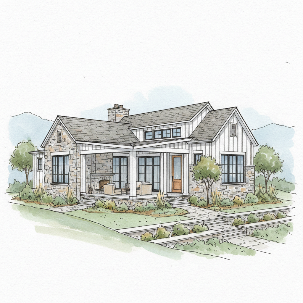 White Stone Modern Farmhouse Retreat