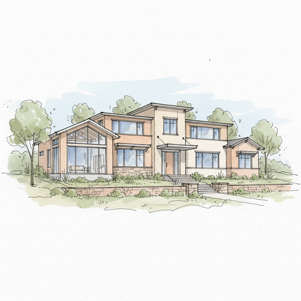 Warm-Neutral Contemporary Hillside Retreat