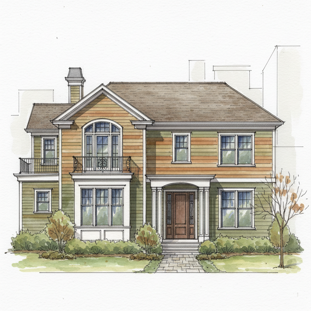 Earth-Toned Colonial Urban Showpiece